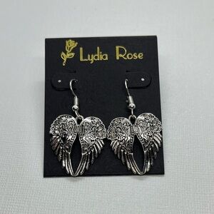 Silver Angel Wing Dangle Earrings